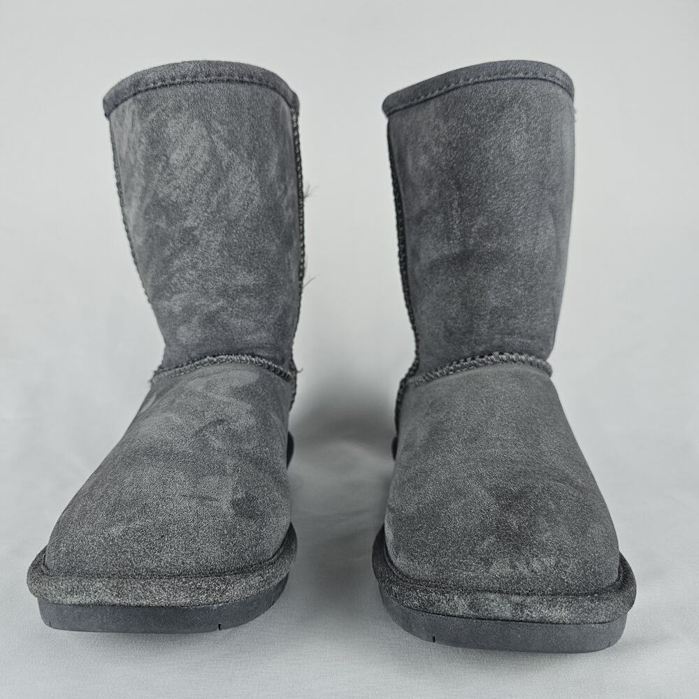Bearpaw Emma Short Suede Winter Boots Gray Women’s Size 7 Sheepskin Lined - Picture 2 of 16